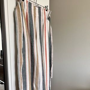 Madewell striped paper bag waist with tie pants